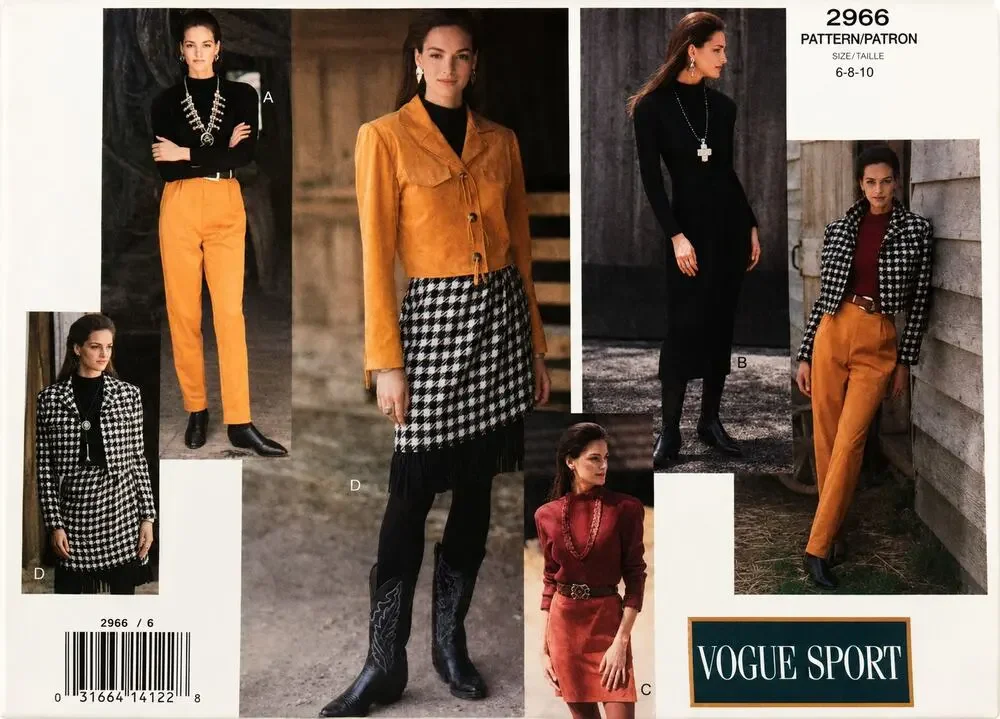 HTF Vogue Sport 2966 Pants Shirt Skirt Jacket Ralph Lauren Style Sewing Pattern